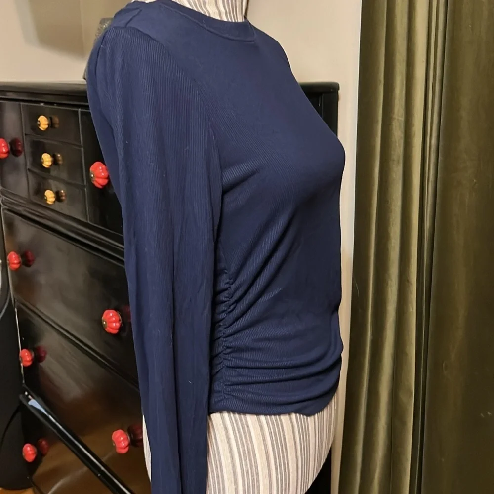 GAP Navy Ribbed Long Sleeve Top